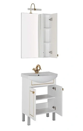 Тумба с раковиной Aquanet Честер 60 белый/золото 00186104+00182641 Тумба с раковиной Aquanet Честер 60 белый/золото 00186104+00182641