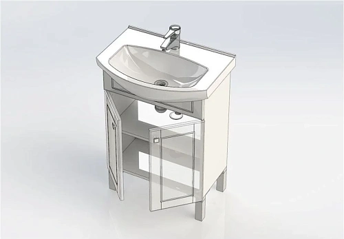 Тумба с раковиной Aquanet Честер 60 белый/золото 00186104+00182641 Тумба с раковиной Aquanet Честер 60 белый/золото 00186104+00182641