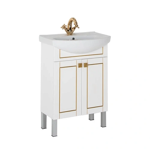 Тумба с раковиной Aquanet Честер 60 белый/золото 00186104+00182641 Тумба с раковиной Aquanet Честер 60 белый/золото 00186104+00182641