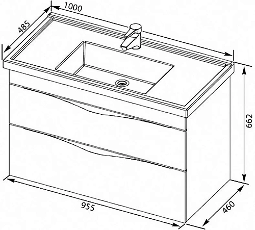 Тумба с раковиной Aquanet Эвора 100 см 00185195+00182325 белая Тумба с раковиной Aquanet Эвора 100 см 00185195+00182325 белая