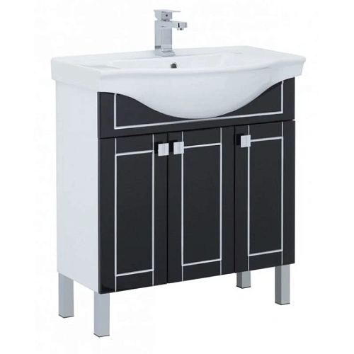 Тумба с раковиной Aquanet Эрвин 80 черный 00261061 Тумба с раковиной Aquanet Эрвин 80 черный 00261061