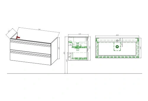 Тумба с раковиной Aquatek ВЕГА 100см AQ77100-LG серый туман, подвесная Тумба с раковиной Aquatek ВЕГА 100см AQ77100-LG серый туман, подвесная