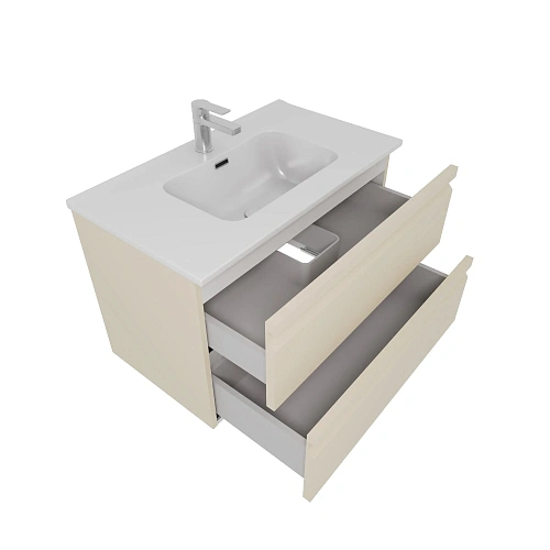 Тумба с раковиной Aquatek ВЕГА 80см AQ77080-LC капучино светлый, подвесная Тумба с раковиной Aquatek ВЕГА 80см AQ77080-LC капучино светлый, подвесная