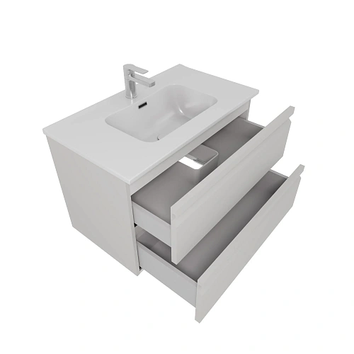 Тумба с раковиной Aquatek ВЕГА 80см AQ77080-LG серый туман, подвесная Тумба с раковиной Aquatek ВЕГА 80см AQ77080-LG серый туман, подвесная