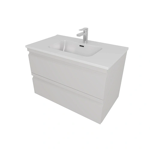 Тумба с раковиной Aquatek ВЕГА 80см AQ77080-LG серый туман, подвесная Тумба с раковиной Aquatek ВЕГА 80см AQ77080-LG серый туман, подвесная