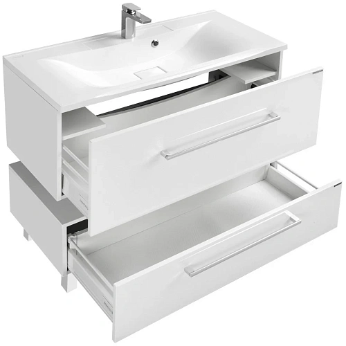 Тумба с раковиной Aquaton Мадрид 100 М белый 1A1269K0MA010 Тумба с раковиной Aquaton Мадрид 100 М белый 1A1269K0MA010