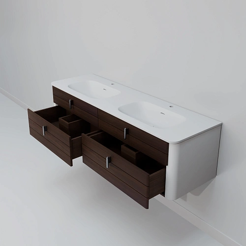 Тумба с раковиной ArtDecco Gabriella 150 AGB15W24D100 черный орех Тумба с раковиной ArtDecco Gabriella 150 AGB15W24D100 черный орех