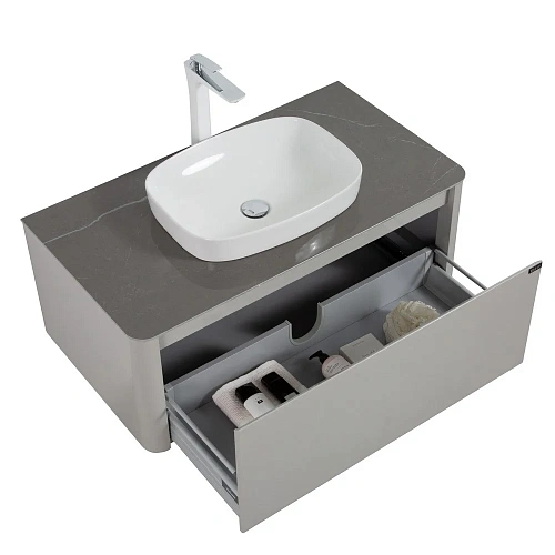 Тумба с раковиной Black&White U915.1000 Blum металлический ящик, керамогранит / раковина (1000x545x4 9151000 Тумба с раковиной Black&White U915.1000 Blum металлический ящик, керамогранит / раковина (1000x545x4 9151000