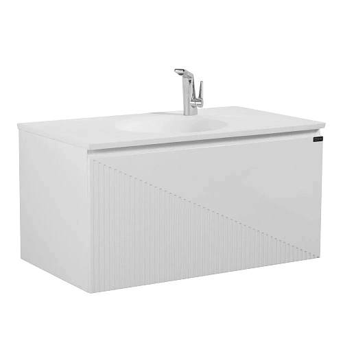 Тумба с раковиной Black&White U918.900-2 Glossy White, Blum направляющие,кварцевая раковина (900x520 9189002 Тумба с раковиной Black&White U918.900-2 Glossy White, Blum направляющие,кварцевая раковина (900x520 9189002