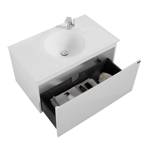 Тумба с раковиной Black&White U918.900-2 Glossy White, Blum направляющие,кварцевая раковина (900x520 9189002 Тумба с раковиной Black&White U918.900-2 Glossy White, Blum направляющие,кварцевая раковина (900x520 9189002