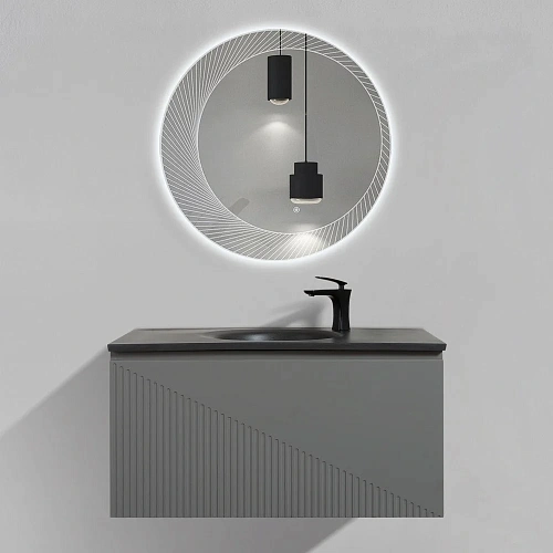 Тумба с раковиной Black&White U918.900-3 Misty Grey, Blum направляющие, кварцевая раковина (900x520x 9189003 Тумба с раковиной Black&White U918.900-3 Misty Grey, Blum направляющие, кварцевая раковина (900x520x 9189003