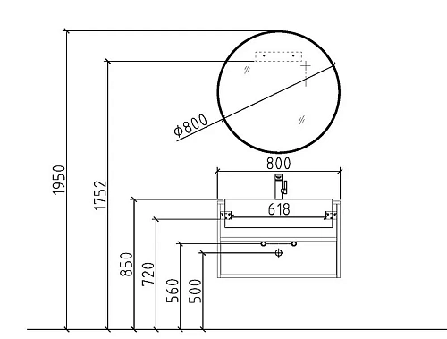 Тумба с раковиной Black&White Universe U905.800 905U800 Тумба с раковиной Black&White Universe U905.800 905U800