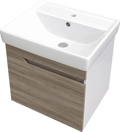 Тумба с раковиной DIWO Воронеж 50 подвесная, ореховый дубослив, с сифоном 579741 Тумба с раковиной DIWO Воронеж 50 подвесная, ореховый дубослив, с сифоном 579741