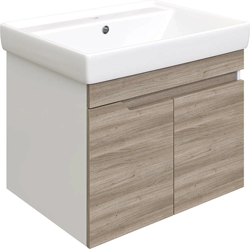 Тумба с раковиной DIWO Воронеж 60 подвесная, ореховый дубослив, с сифоном 579742 Тумба с раковиной DIWO Воронеж 60 подвесная, ореховый дубослив, с сифоном 579742