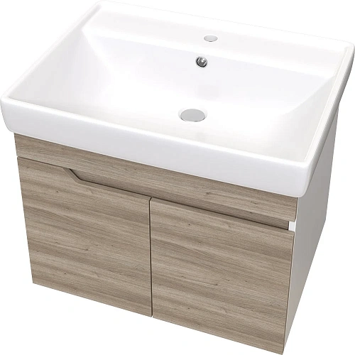 Тумба с раковиной DIWO Воронеж 60 подвесная, ореховый дубослив, с сифоном 579742 Тумба с раковиной DIWO Воронеж 60 подвесная, ореховый дубослив, с сифоном 579742