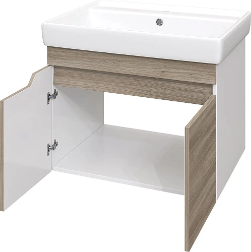 Тумба с раковиной DIWO Воронеж 60 подвесная, ореховый дубослив, с сифоном 579742 Тумба с раковиной DIWO Воронеж 60 подвесная, ореховый дубослив, с сифоном 579742