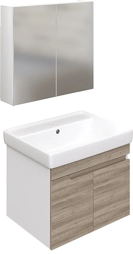 Тумба с раковиной DIWO Воронеж 60 подвесная, ореховый дубослив, с сифоном 579742 Тумба с раковиной DIWO Воронеж 60 подвесная, ореховый дубослив, с сифоном 579742