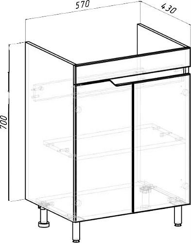 Тумба с раковиной DIWO Воронеж Воронеж 60 напольная, ореховый дубослив, с сифоном 579744 Тумба с раковиной DIWO Воронеж Воронеж 60 напольная, ореховый дубослив, с сифоном 579744