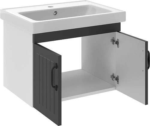 Тумба с раковиной DIWO Сочи 60 подвесная, антрацит 579267 Тумба с раковиной DIWO Сочи 60 подвесная, антрацит 579267