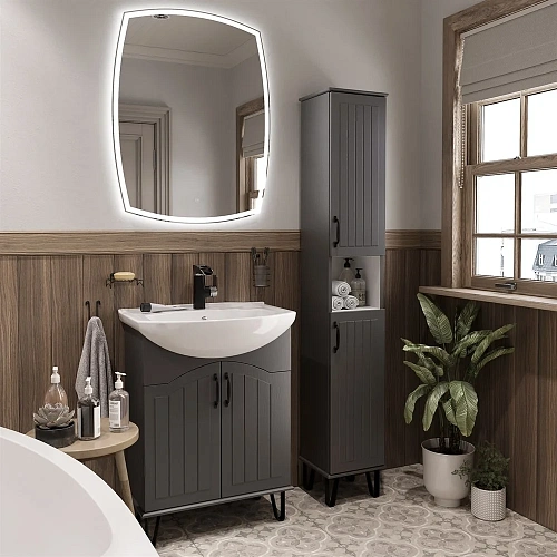 Тумба с раковиной DIWO Сочи 65 антрацит 574188 Тумба с раковиной DIWO Сочи 65 антрацит 574188