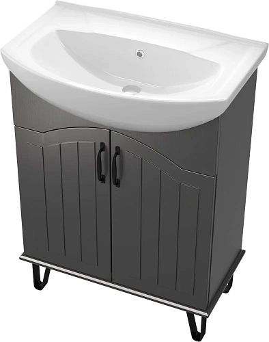 Тумба с раковиной DIWO Сочи 65 антрацит 574188 Тумба с раковиной DIWO Сочи 65 антрацит 574188
