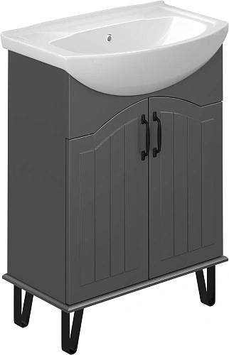 Тумба с раковиной DIWO Сочи 65 антрацит 574188 Тумба с раковиной DIWO Сочи 65 антрацит 574188