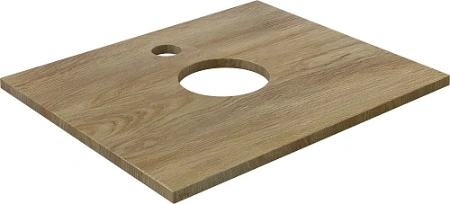 Тумба с раковиной DIWO Элиста 60 светлое дерево с раковиной Moduo 55 Leaf, чёрный муар 573417 Тумба с раковиной DIWO Элиста 60 светлое дерево с раковиной Moduo 55 Leaf, чёрный муар 573417