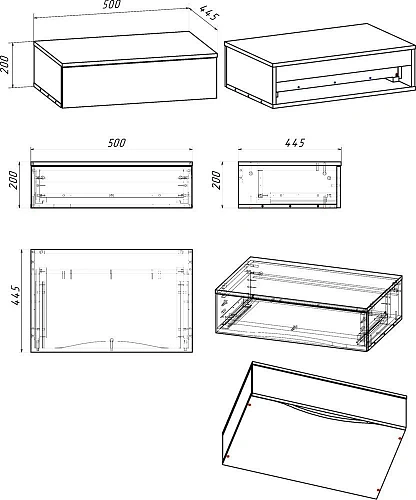 Тумба с раковиной DIWO Элиста 60 светлое дерево с раковиной Moduo 55 Leaf, чёрный муар 573417 Тумба с раковиной DIWO Элиста 60 светлое дерево с раковиной Moduo 55 Leaf, чёрный муар 573417