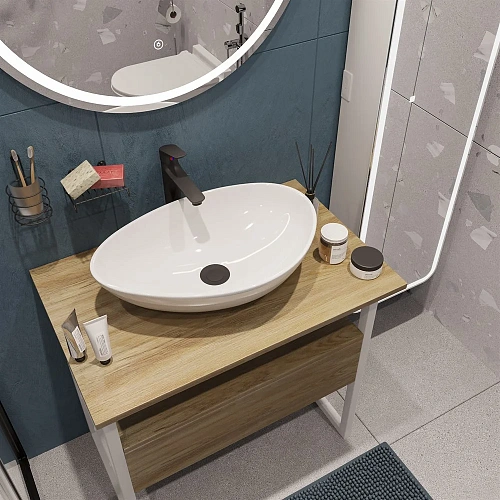 Тумба с раковиной DIWO Элиста 70 светлое дерево с раковиной Moduo 55 Leaf 573393 Тумба с раковиной DIWO Элиста 70 светлое дерево с раковиной Moduo 55 Leaf 573393