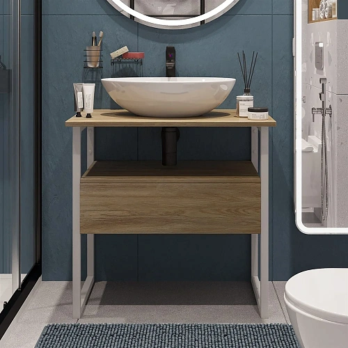 Тумба с раковиной DIWO Элиста 70 светлое дерево с раковиной Moduo 55 Leaf 573393 Тумба с раковиной DIWO Элиста 70 светлое дерево с раковиной Moduo 55 Leaf 573393