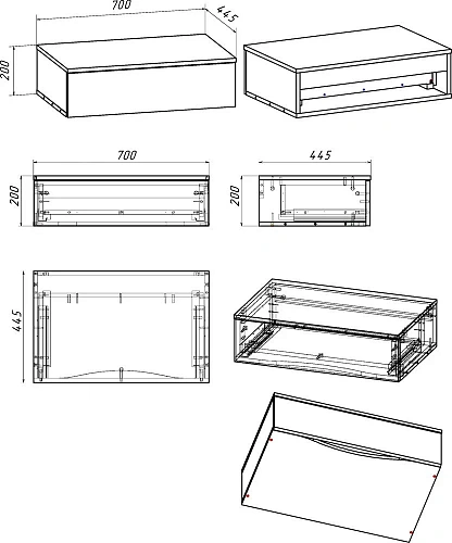Тумба с раковиной DIWO Элиста 70 светлое дерево с раковиной Moduo 55 Leaf, чёрный муар 573388 Тумба с раковиной DIWO Элиста 70 светлое дерево с раковиной Moduo 55 Leaf, чёрный муар 573388