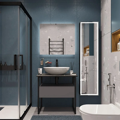 Тумба с раковиной DIWO Элиста 80 черный мрамор с раковиной Moduo 55 Leaf 573386 Тумба с раковиной DIWO Элиста 80 черный мрамор с раковиной Moduo 55 Leaf 573386