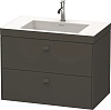 Тумба с раковиной Duravit Brioso BR4606N1021 80 см Орех темный