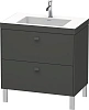 Тумба с раковиной Duravit Brioso BR4701T1022 80 см белый глянцевый