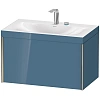 Тумба с раковиной Duravit XVIU XV4610EB147C 80 см Каменно-синий глянцевый