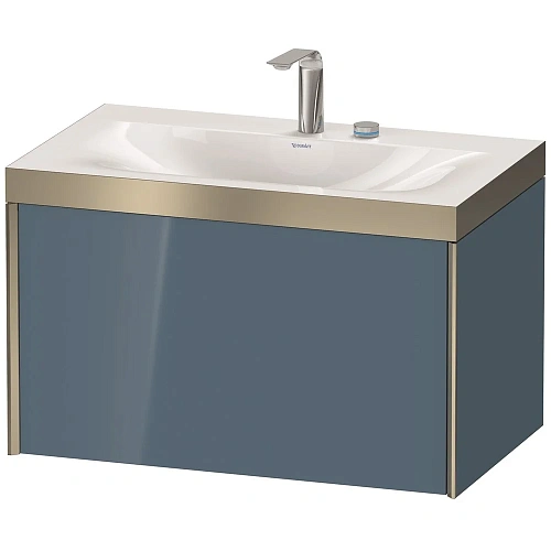 Тумба с раковиной Duravit XVIU XV4610EB147P 80 см Каменно-синий глянцевый Тумба с раковиной Duravit XVIU XV4610EB147P 80 см Каменно-синий глянцевый