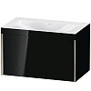 Тумба с раковиной Duravit XVIU XV4610NB140C 80 см черный глянцевый
