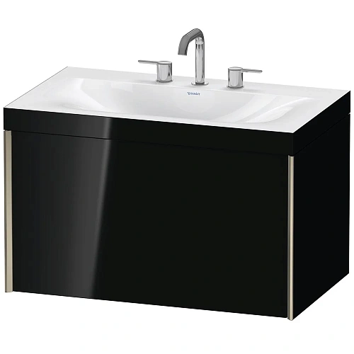 Тумба с раковиной Duravit XVIU XV4610TB140C 80 см черный глянцевый Тумба с раковиной Duravit XVIU XV4610TB140C 80 см черный глянцевый
