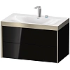 Тумба с раковиной Duravit XVIU XV4615EB140P 80 см черный глянцевый