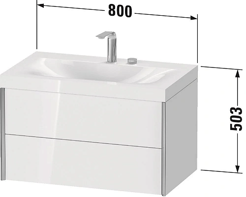 Тумба с раковиной Duravit XVIU XV4615OB147P 80 см Каменно-синий глянцевый Тумба с раковиной Duravit XVIU XV4615OB147P 80 см Каменно-синий глянцевый