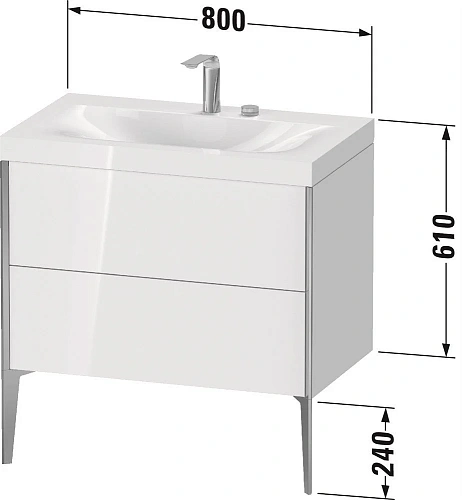 Тумба с раковиной Duravit XVIU XV4710OB121P 80 см Орех темный Тумба с раковиной Duravit XVIU XV4710OB121P 80 см Орех темный