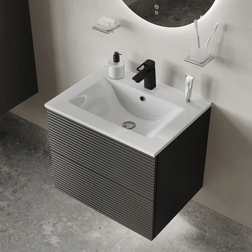 Тумба с раковиной IDDIS Bild (BIL60G0i95K) подвесная, 60 см, темно-серый Тумба с раковиной IDDIS Bild (BIL60G0i95K) подвесная, 60 см, темно-серый