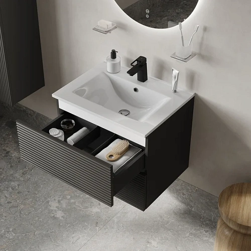 Тумба с раковиной IDDIS Bild (BIL60G0i95K) подвесная, 60 см, темно-серый Тумба с раковиной IDDIS Bild (BIL60G0i95K) подвесная, 60 см, темно-серый