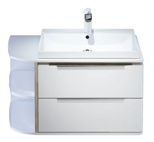 Тумба с раковиной IDDIS Calipso 80 подвесная белая/под дерево полки слева (CAL80W0i95K) Тумба с раковиной IDDIS Calipso 80 подвесная белая/под дерево полки слева (CAL80W0i95K)