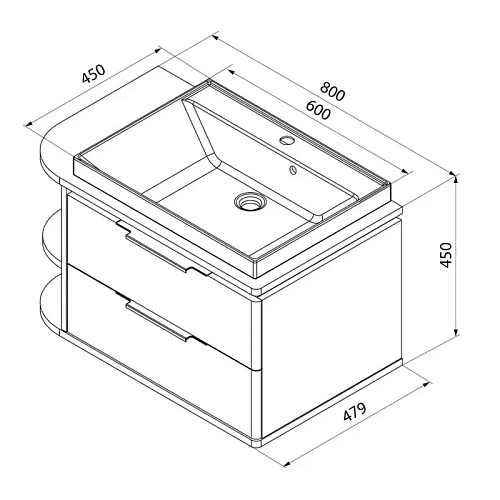 Тумба с раковиной IDDIS Calipso 80 подвесная белая/под дерево полки слева (CAL80W0i95K) Тумба с раковиной IDDIS Calipso 80 подвесная белая/под дерево полки слева (CAL80W0i95K)