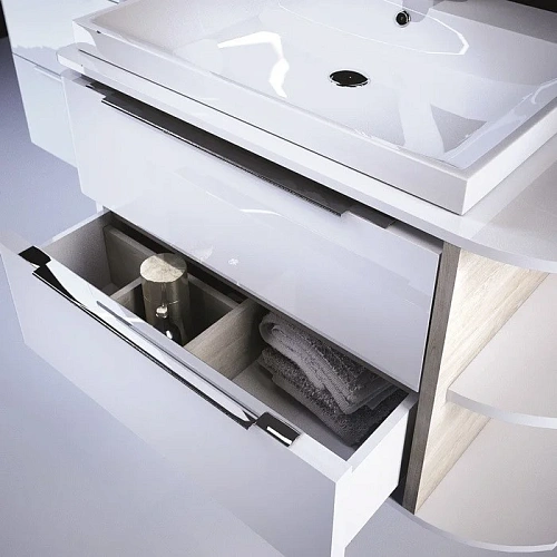 Тумба с раковиной IDDIS Calipso 80 подвесная белая/под дерево полки справа (CAL80WRi95K) Тумба с раковиной IDDIS Calipso 80 подвесная белая/под дерево полки справа (CAL80WRi95K)