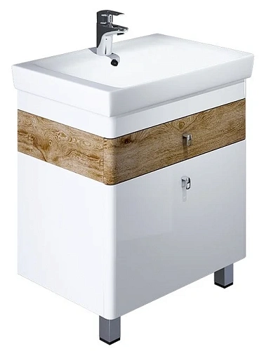 Тумба с раковиной IDDIS Carlow 70 напольная белая/под дерево (CAR70W2i95K) Тумба с раковиной IDDIS Carlow 70 напольная белая/под дерево (CAR70W2i95K)
