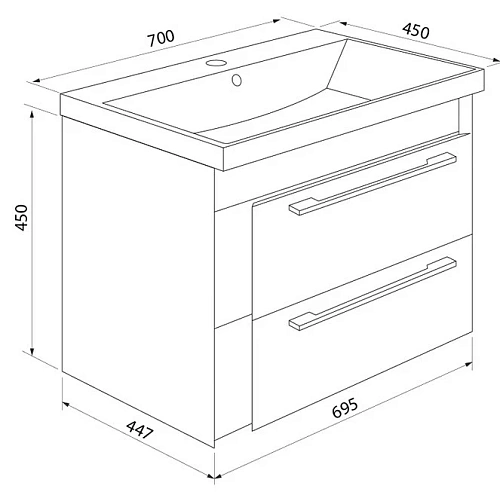 Тумба с раковиной IDDIS Color Plus 70 подвесная белая/розовая (COL70P0i95K) Тумба с раковиной IDDIS Color Plus 70 подвесная белая/розовая (COL70P0i95K)