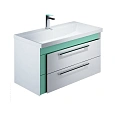 Тумба с раковиной IDDIS Color Plus 90 подвесная белая/мятная (COL90M0i95K) Тумба с раковиной IDDIS Color Plus 90 подвесная белая/мятная (COL90M0i95K)