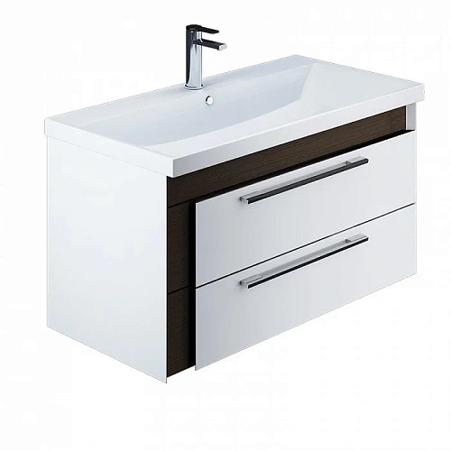 Тумба с раковиной IDDIS Color Plus 90 подвесная белая/под дерево (COL90W0i95K) Тумба с раковиной IDDIS Color Plus 90 подвесная белая/под дерево (COL90W0i95K)